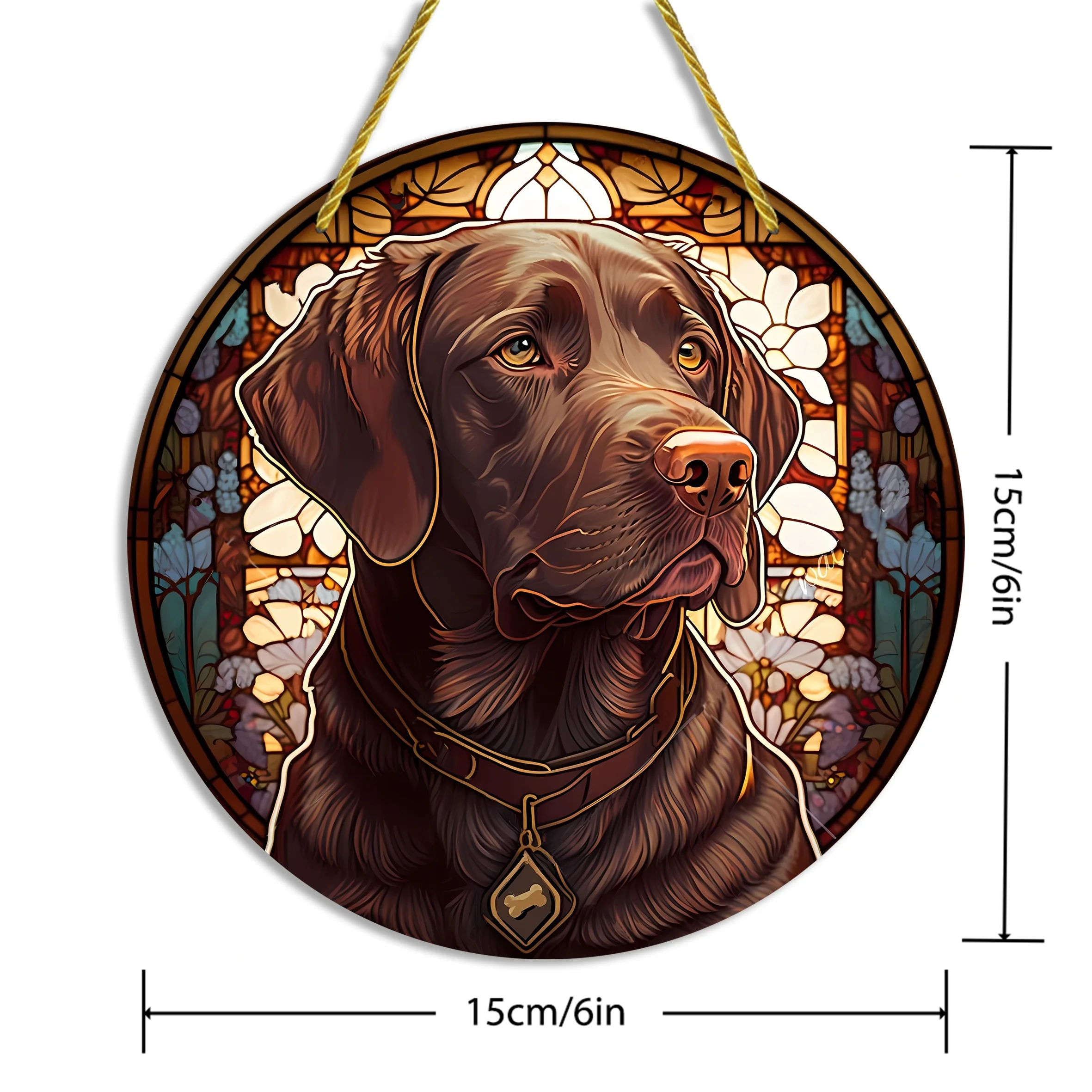 Black Labrador Retriever Round, Acrylic, Wreath Decor, Windows, Porch, Walls, Home, Room Decor