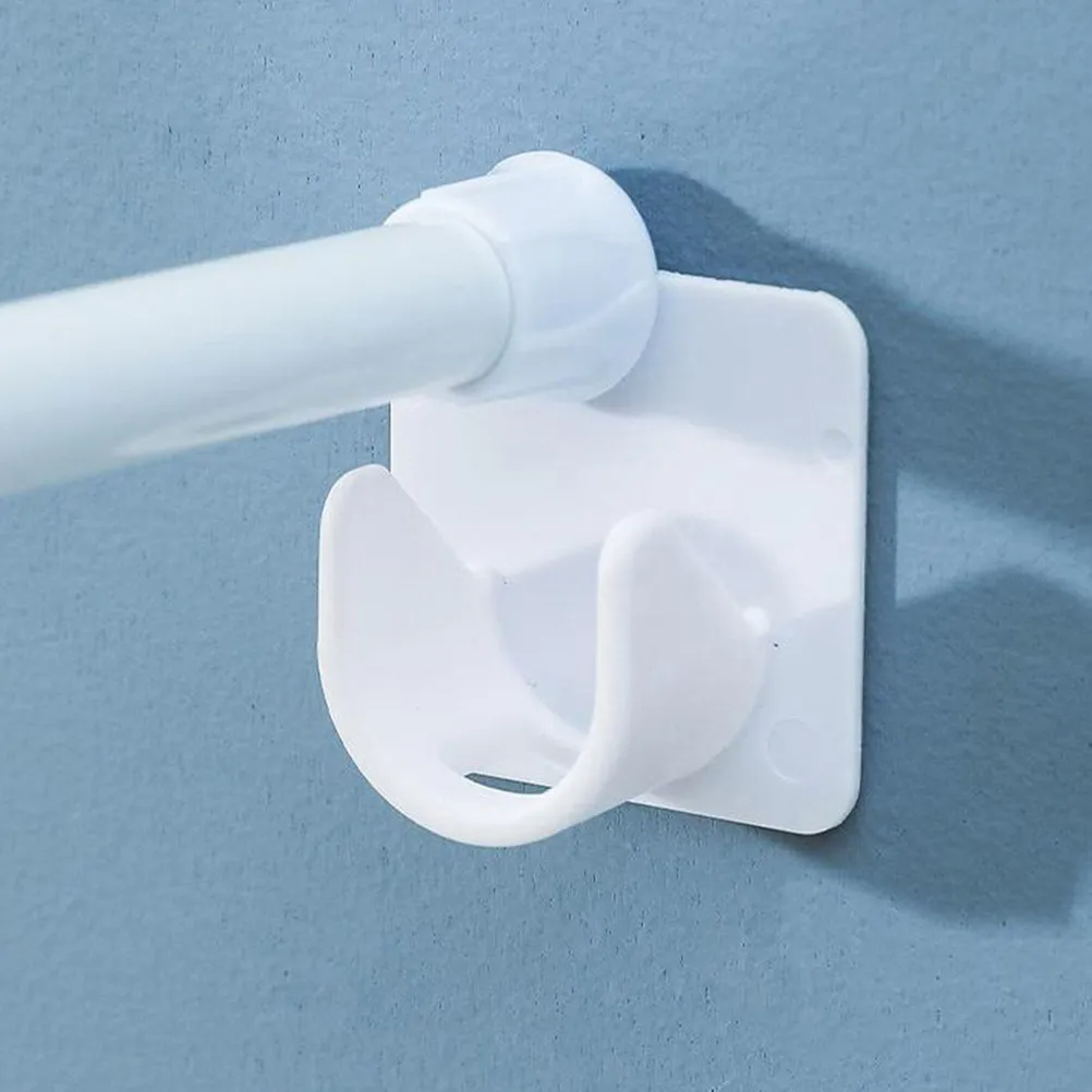 4Pcs Adhesive Curtain Rod Hooks Heavy Duty Wall Mount Bracket for Shower Curtain Rods Roman Rods No Drill Installation Smooth