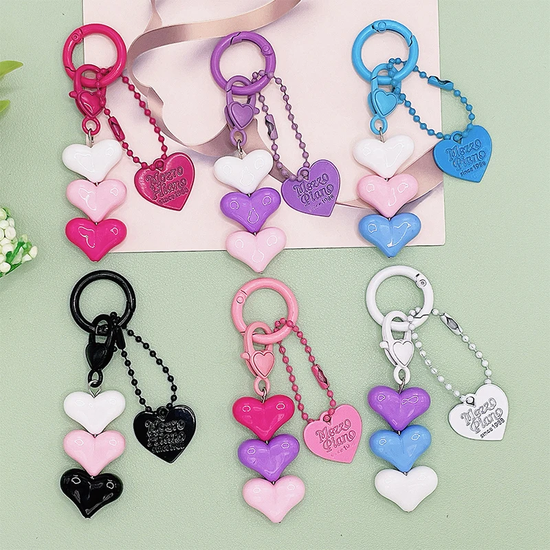 Stacked Love Keychain Girl Headphone Box Pendant Backpack Accessories Key Ring Gift Mobile Phone Pendant Love Car Keychain Cute