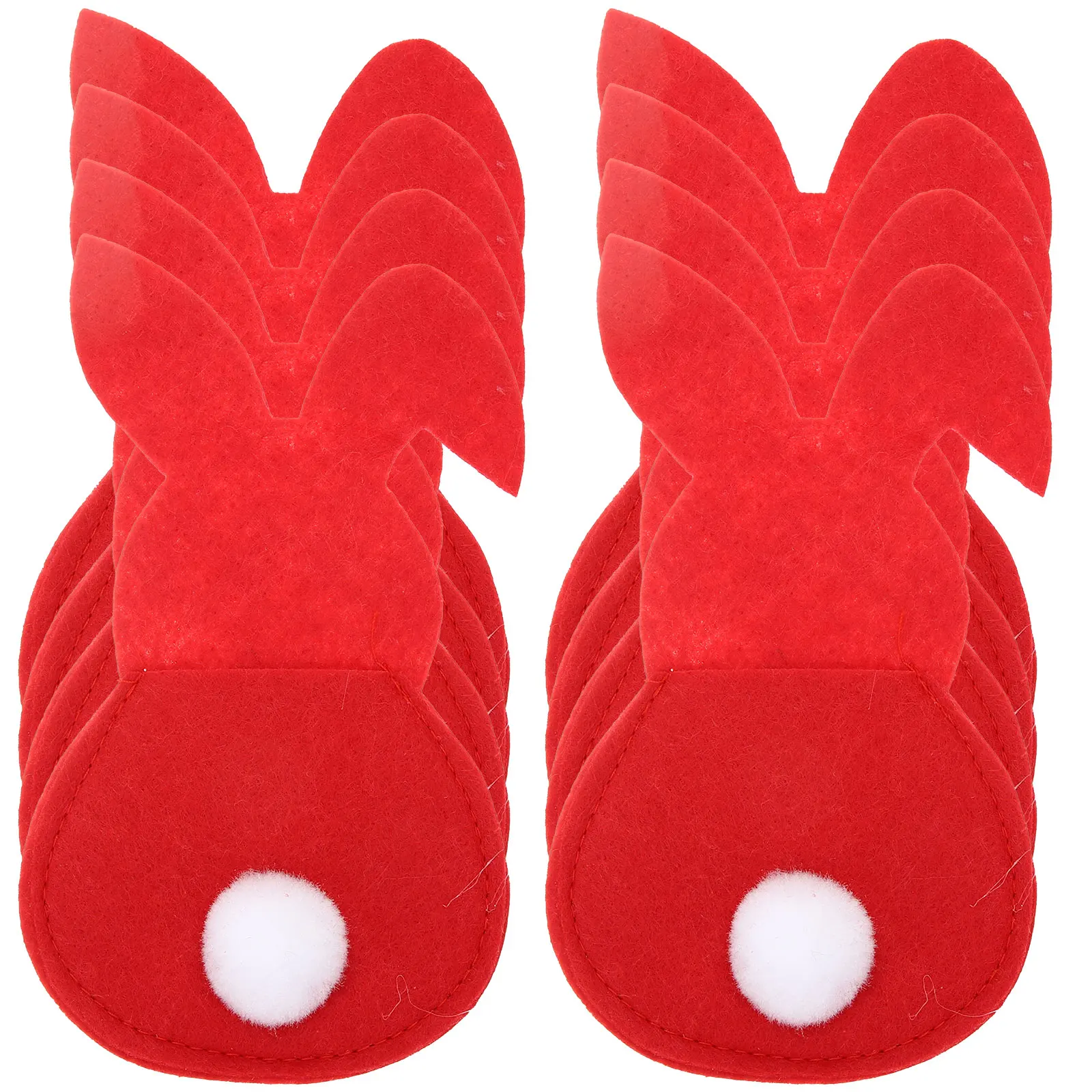 

8pcs Rabbit Shape Cutlery Bag Non woven Easter Tableware Holder Fork Sleeves Bunny Utensil Storage Kitchen Accessories