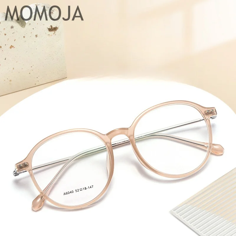 

MOMOJA Ultra light and fashionable TR90 circular women's eyeglass frame optical prescription glasses for men A6040