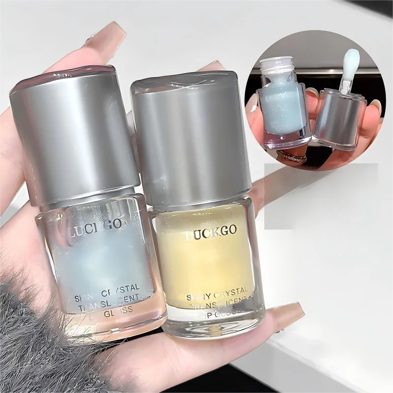 キラキラミラーリップグレイズ、水っぽい輝きのリップグロスメイクアップ6色、保湿、長持ち