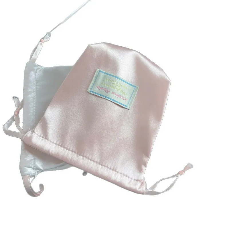 กระเป๋าผ้าซาตินสไตล์เกาหลีแบบมีเชือกผูก  กระเป๋าใส่เครื่องสำอาง  กระเป๋าใส่ของใช้ในห้องน้ำ  กระเป๋าใส่เครื่องประดับแบบพกพา  กระเป๋าจัดระเบียบสำหรับเดินทาง