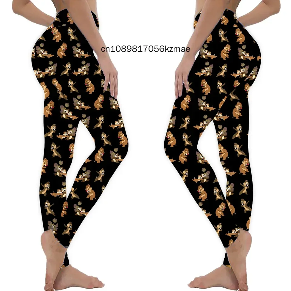 

Disney Chip 'n Dale Theme Park Inspired Leggings Pants Sexy Cartoon Print Harajuku Leggings Women Casual Sports Skinny Pants