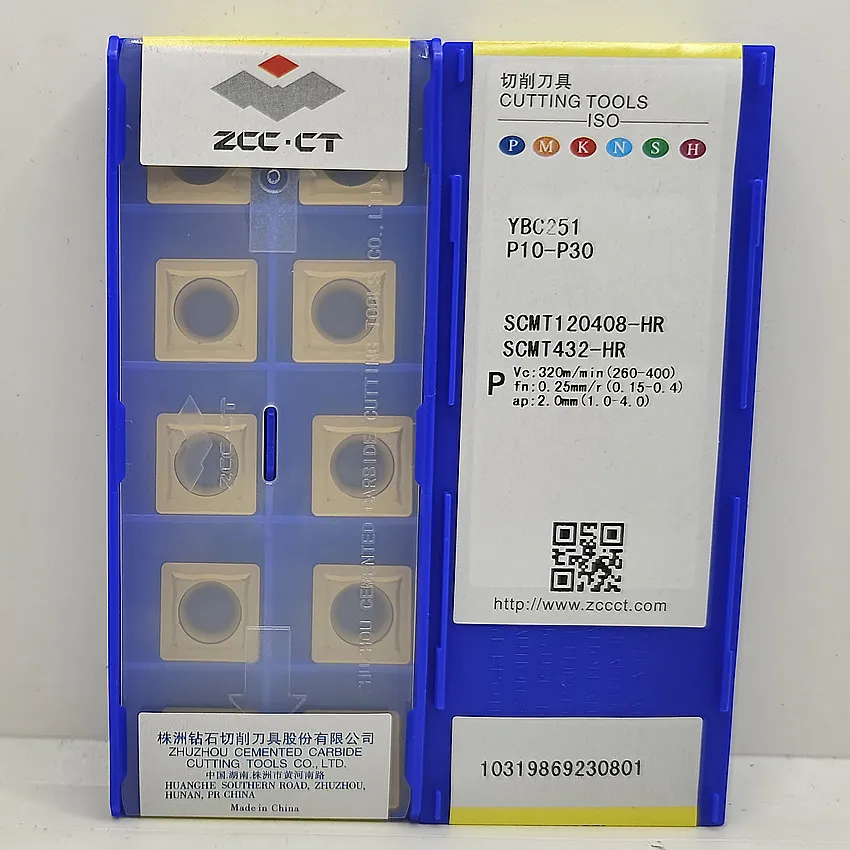 ZCC.CT SCMT120404-HR YBC251/SCMT120408-HR YBC251 YBC252/SCMT120412-HR YBC251 YBC252 CNC CARBIDE INSERT TURNING INSERTS 10PCS/BOX