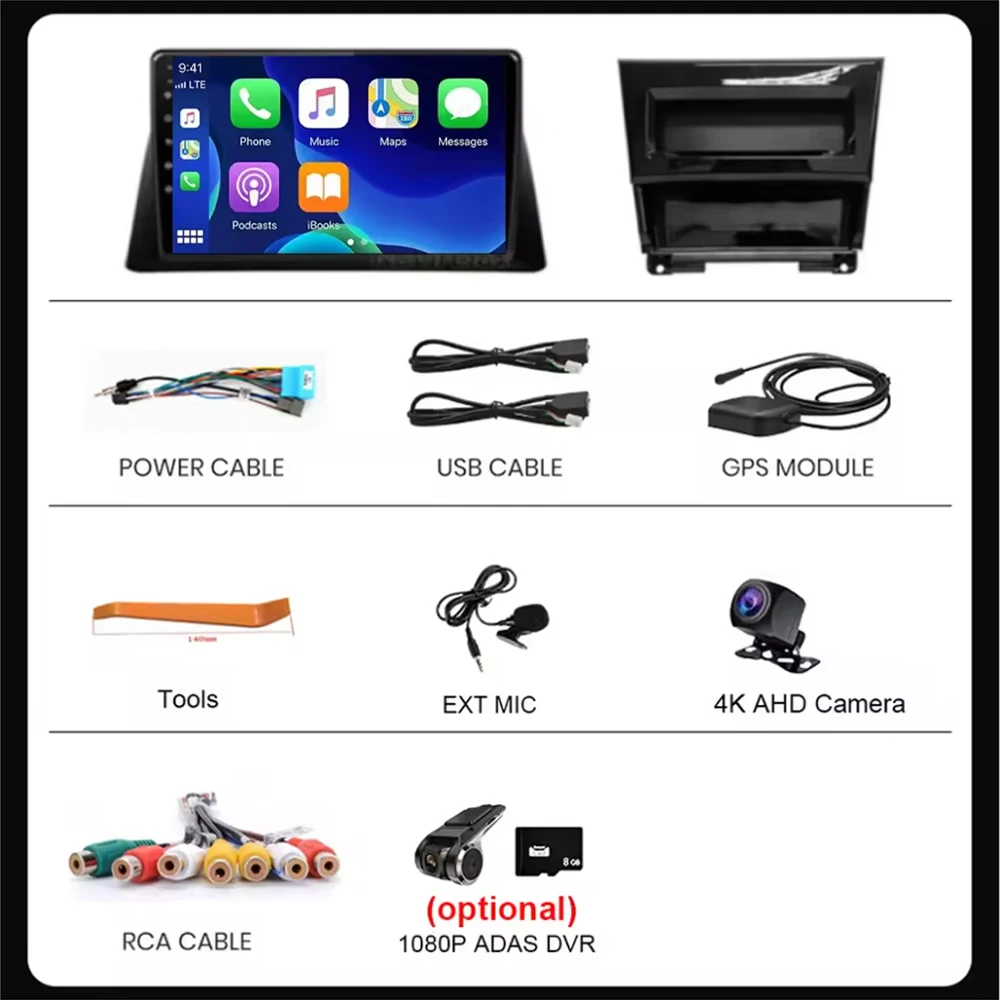 For Honda Accord 8 2008 2009 2010 - 2012 Android 16 GPS WIFI 4G Carplay&Auto Car Radio Navigation QLED Multimedia Stereo Player