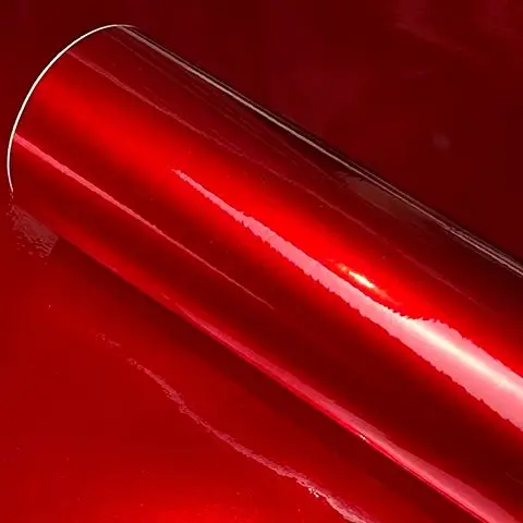 Ultra Glossy Red Metallic Vinyl Wrap Film Roll With Air Release Self Adhesive Car Wrapping Motorcycle DIY Decal Sticker