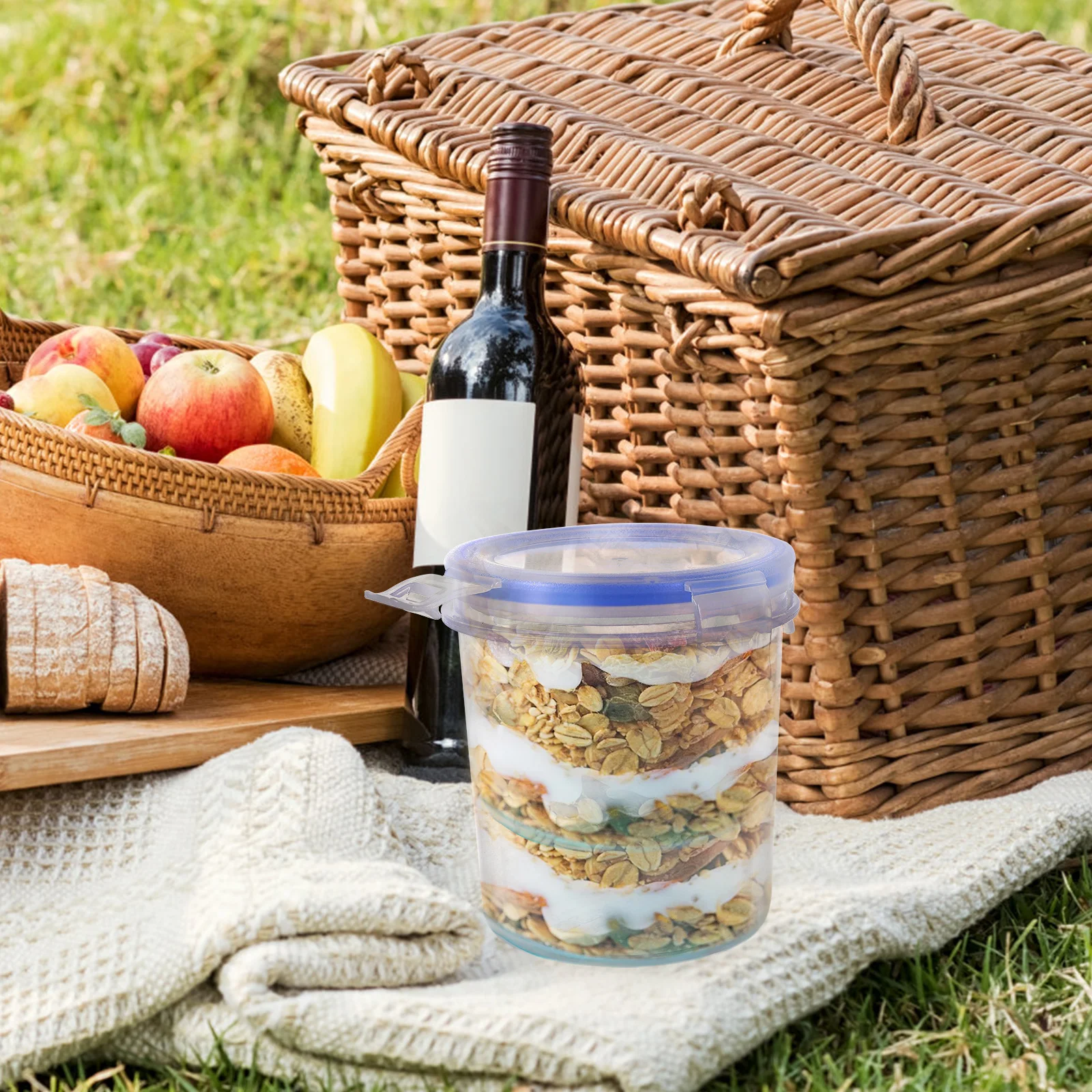 

4Pcs Food Preservation Storage Bucket Dustproof Moisture-Proof Kitchen Storage Jar Clear Sealed Container Household Grain Snack