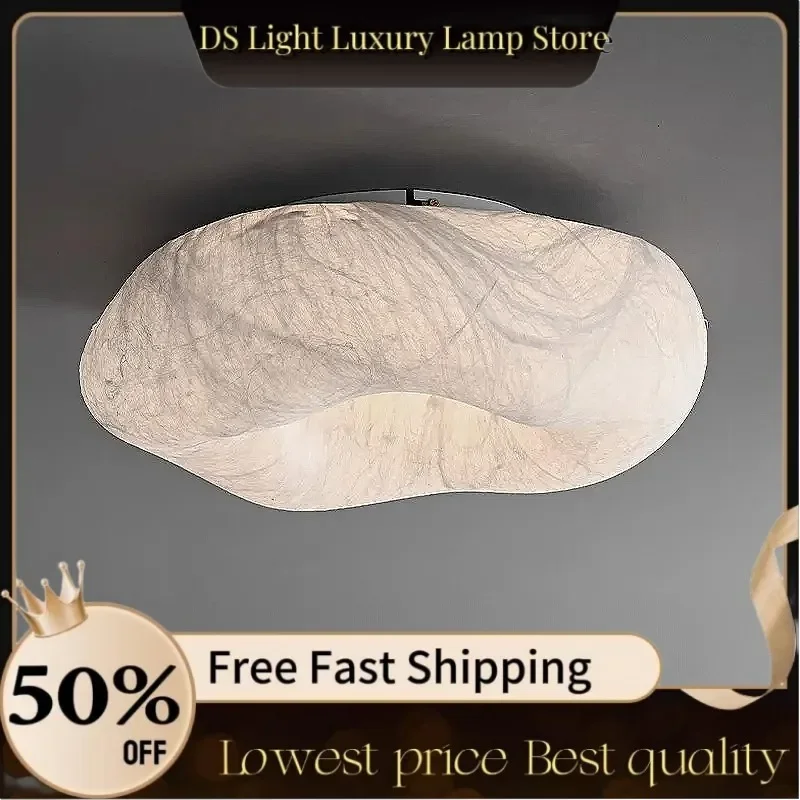 

Cloud handmade imitation silk ceiling light living room entrance hallway light Japanese design bedroom and study light