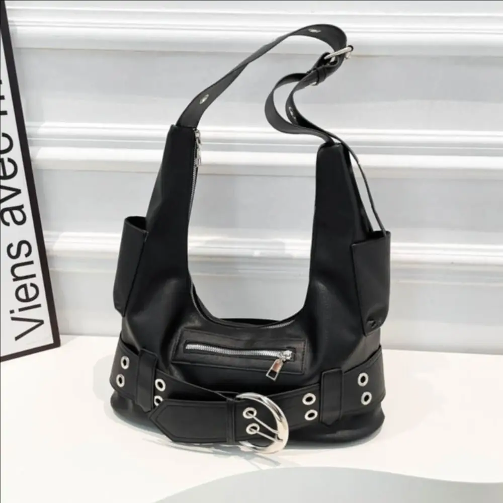 

Portable Metal Stud Rivet Shoulder Bag Punk Style Sweet Cool Y2k Underarm Bag Retro American Style Handbag Underarm Bag Daily