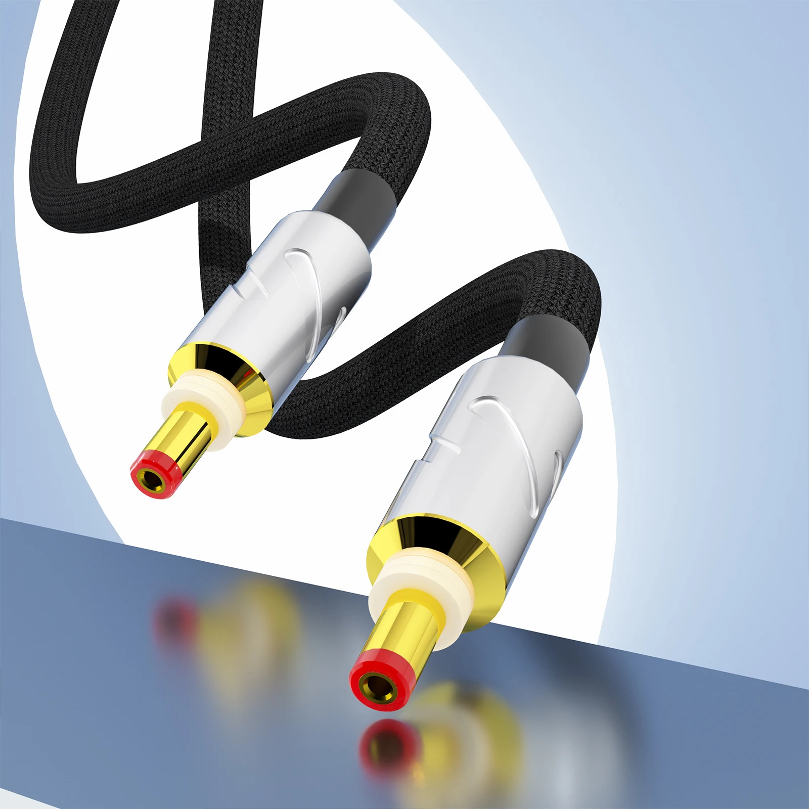 نقية الصلبة الفضة تيار مستمر كابل ، مرحبا نهاية GX16 دبوس ، فونو مكبر للصوت ، الخطي امدادات الطاقة كابل ، 5.5x2.1 مللي متر ، 2.5 مللي متر ، 1 قطعة