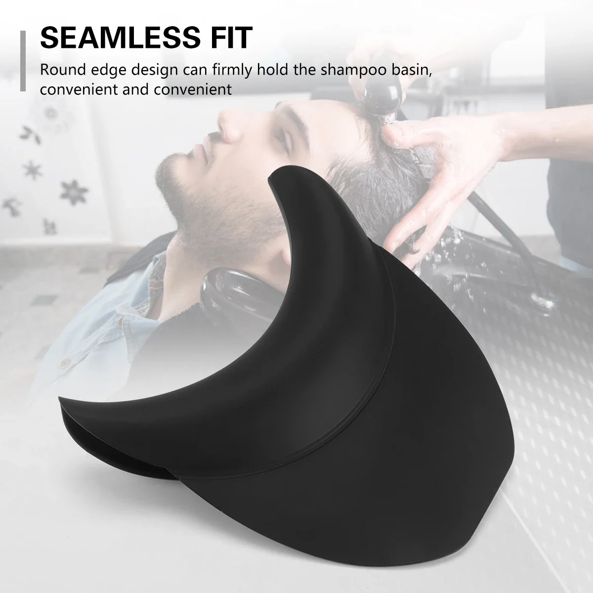 

Silicone Shampoo Bowl Neck Rest Non-Slip Salon Sink Neck Pillow Cushion with Suction Cups for Barbershop Neck Support