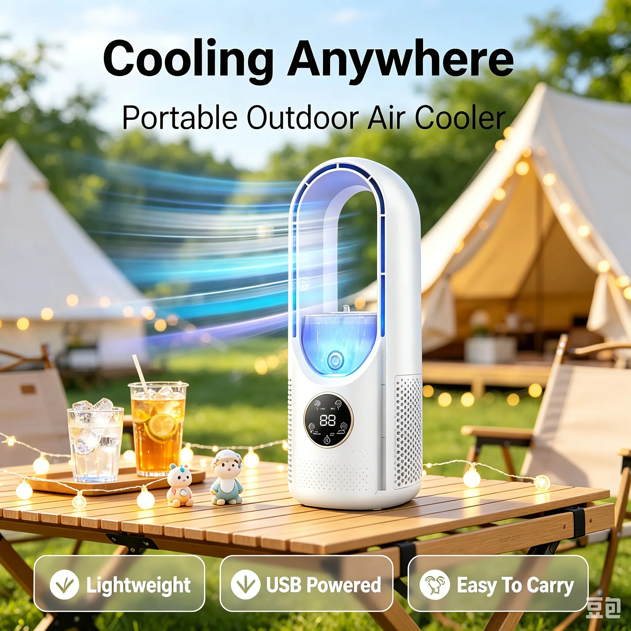 2 In 1 Air Conditioner Fan Mini Desktop Cooler Mist Cooling Humidifier with for Home OfficeCooler Office Bedroom