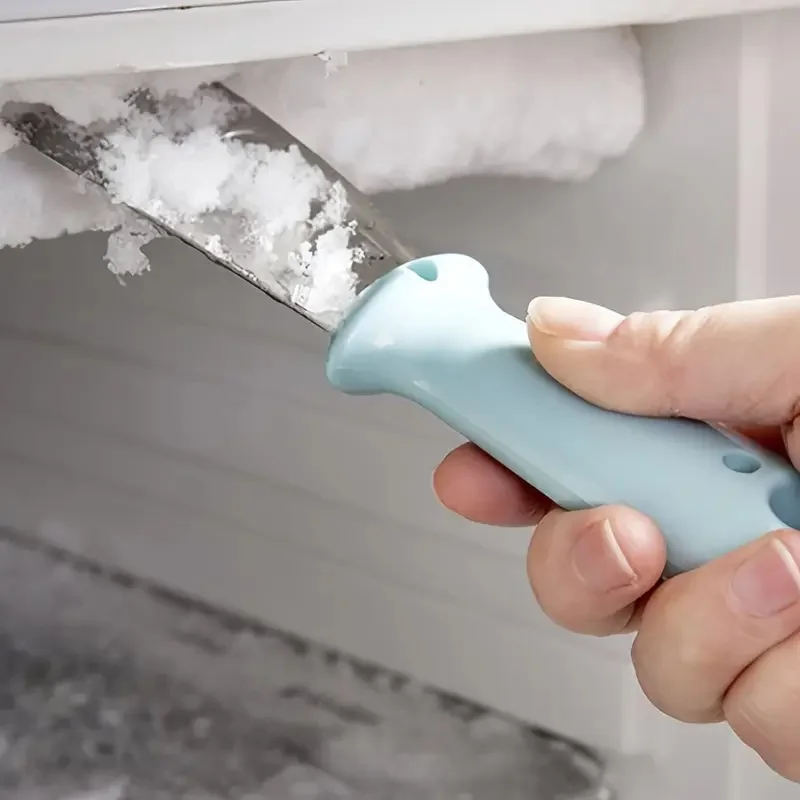 Heavy-Duty Blue Ice Scraper for Refrigerator, Safe & Non-Toxic, Ergonomic Grip, No Battery Needed.
