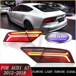 For Audi A7 2012 - 2018 Taillight Assemblies Modified with LED Flowing Light Turning Rear Tail Lamp A7 Auto Accessories