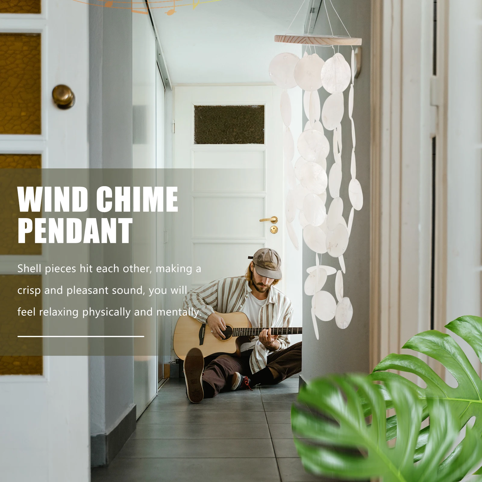 

1pcs Shell Wind Decorative Hanging Bell For Living Room Bedroom Patio Balcony Garden Home Home Hanging Decor Housewarming Gift