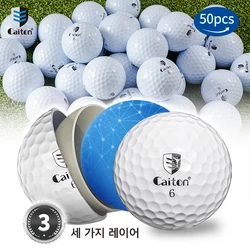 Caiton 50pcs 3-Layer Golf Balls - 332 Dimple, Max Distance, Spin Control, Durable, Accurate - Ideal for Training & Play