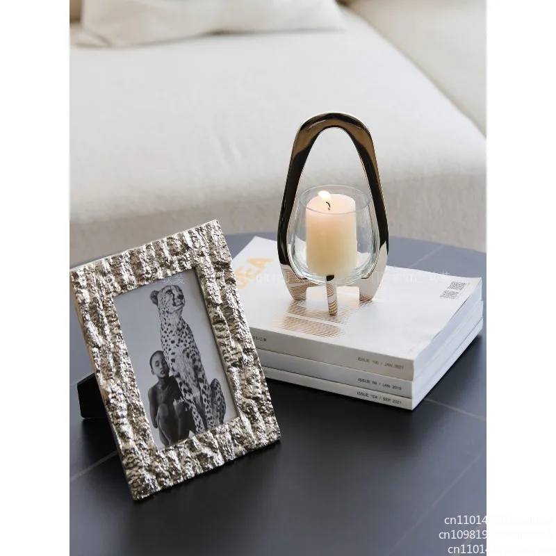 Silver lantern candlestick living room restaurant hotel clubhouse high-end model room light luxury