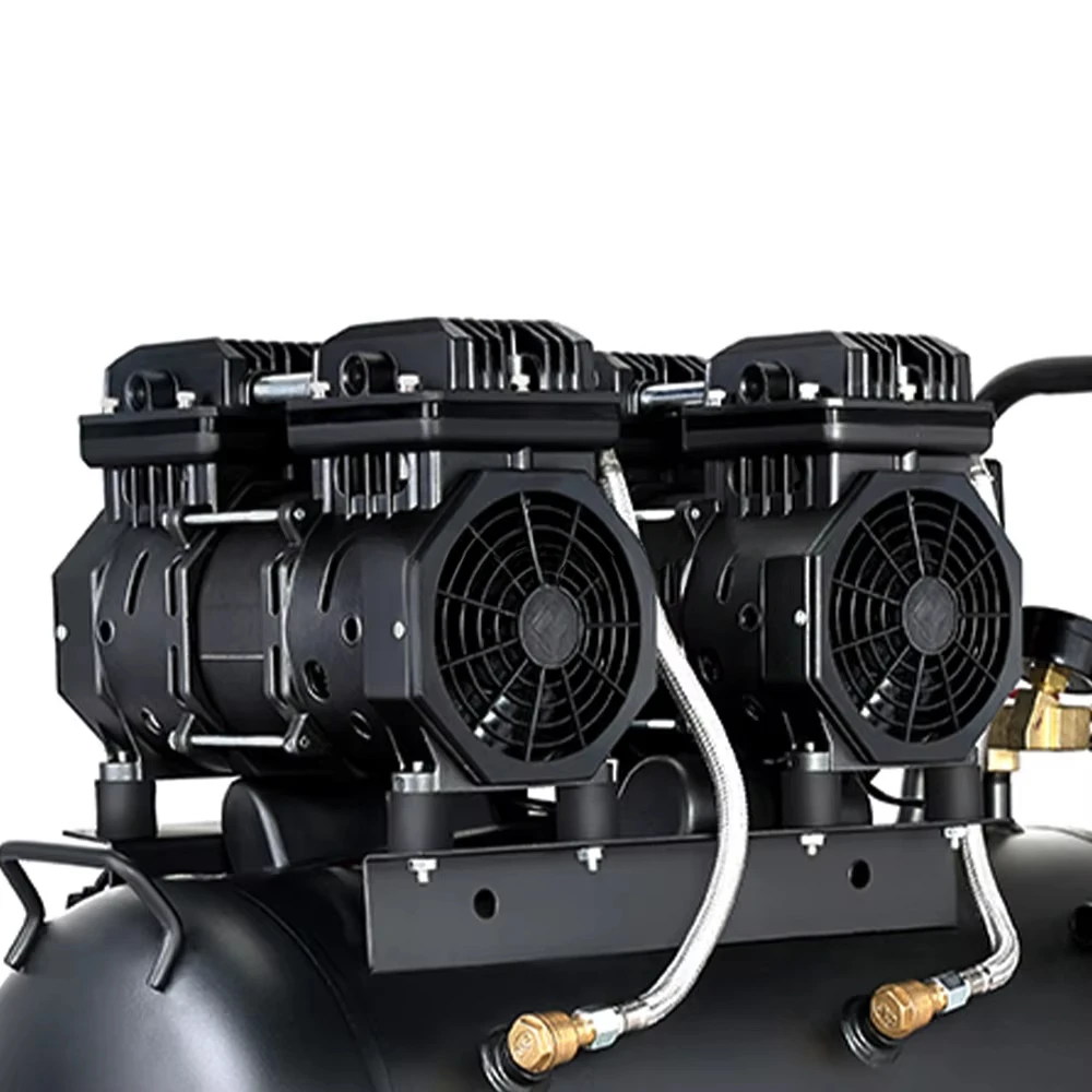 Super silent 50l 1.2kw twin cylinder mini oil free air compressor