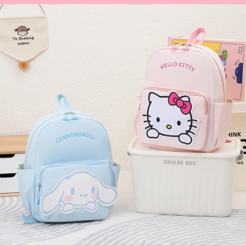 Sanrio mochila escolar de Hello Kitty para estudiantes, gran capacidad, informal y ligera, Linda mochila de dibujos animados