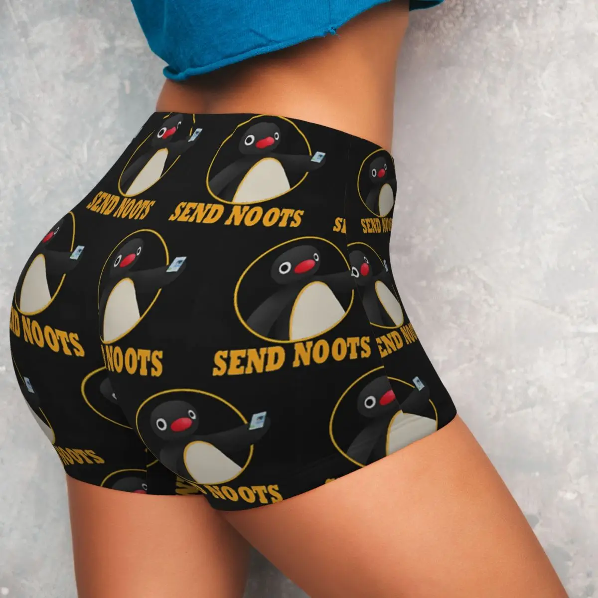 맞춤형 핑구 핑가 펭귄 TV 요가 반바지 여성용 체육관 운동 러닝 운동복 배구 바이커 반바지