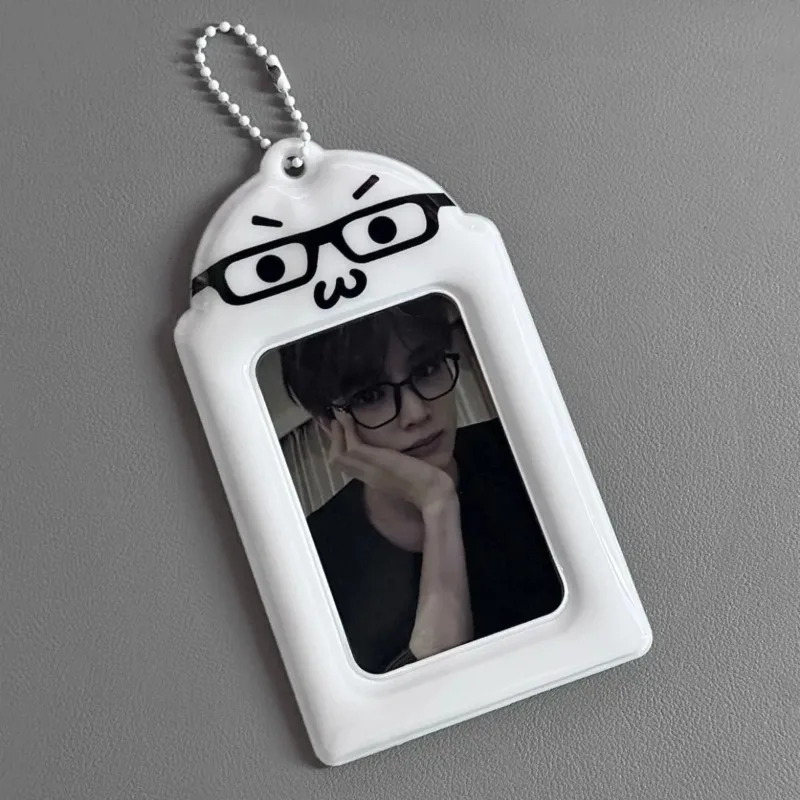 Cute Black-framed Glasses Kitten Design Photo Card Holder Kawaii Electronic Cat Decorative Photo Frame 3 Inch Card Sleeves