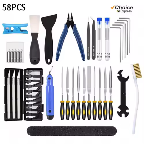 3D Printer Tool Kit for FDM/SLA – Nozzle Cleaner, Scraper, Tweezers, File & Engraving Tools for Maintenance - Image 15