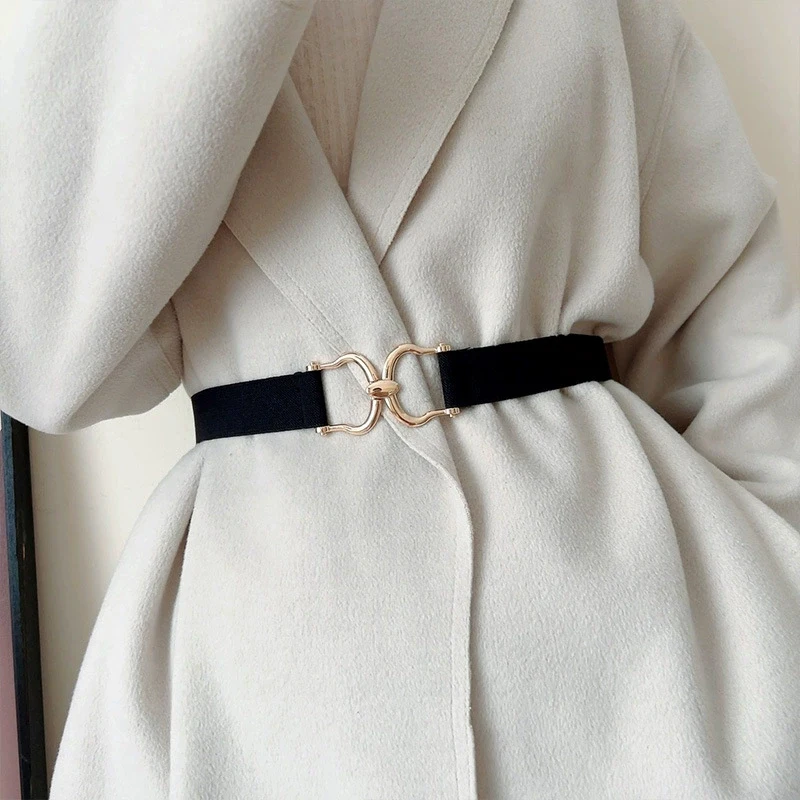 Women's Fashion Corset Belt Simple Elastic Waistband For Dress Coat Decorative Temperament Waist leopard Cummerbunds For Winter