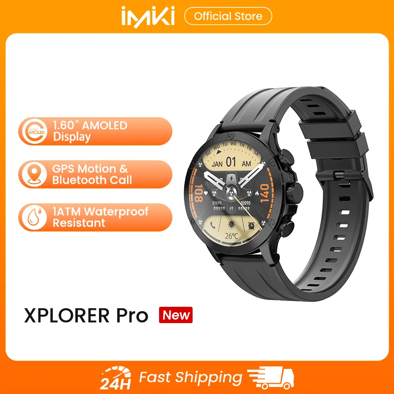 

Новое поступление, умные часы IMIKI Xplorer Pro, GPS Motion, 1,6 дюйма, AMOLED-дисплей, поддержка 100+, циферблат, большой аккумулятор 450 мАч
