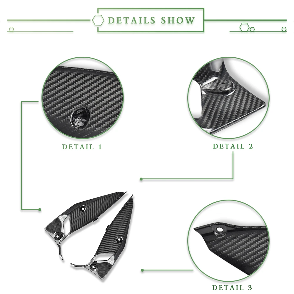 For KAWASAKI Z900 2020- 2023 2024 Carbon Fiber Accessories Motorcycle Side Panel Inner Fairing Ventilation Pipe Guard Trim Cover