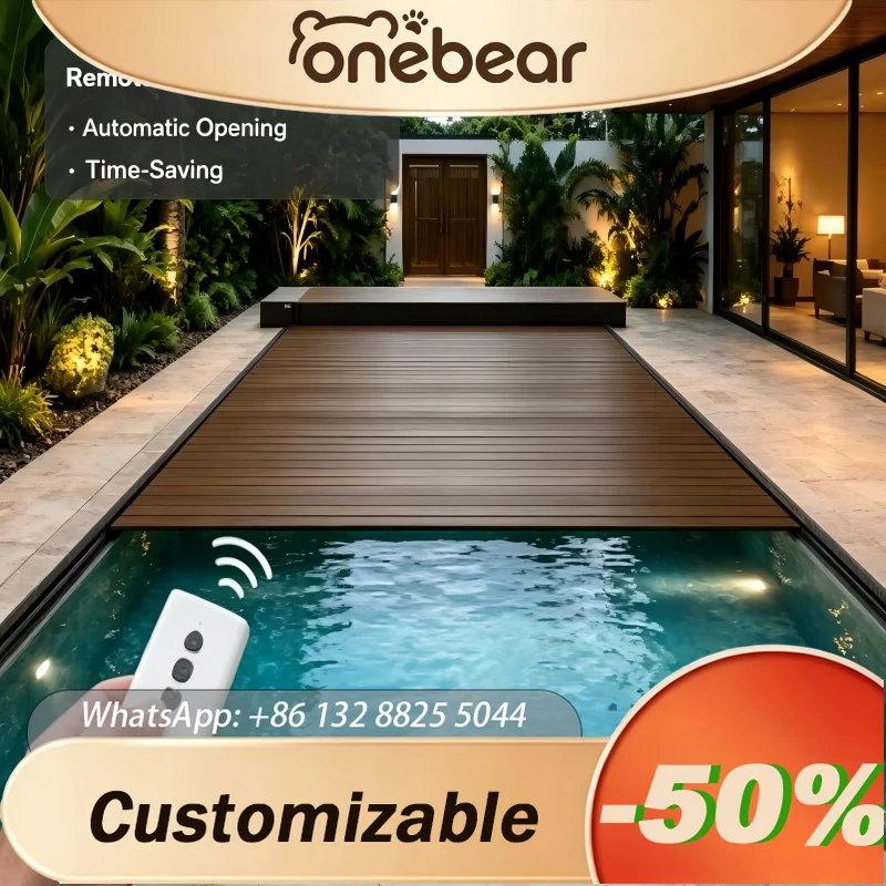 Custom Aluminum Track Automatic Roller Pool Cover, Remote Control Waterproof Heat Insulated Outdoor Swimming Pool Safety Cover
