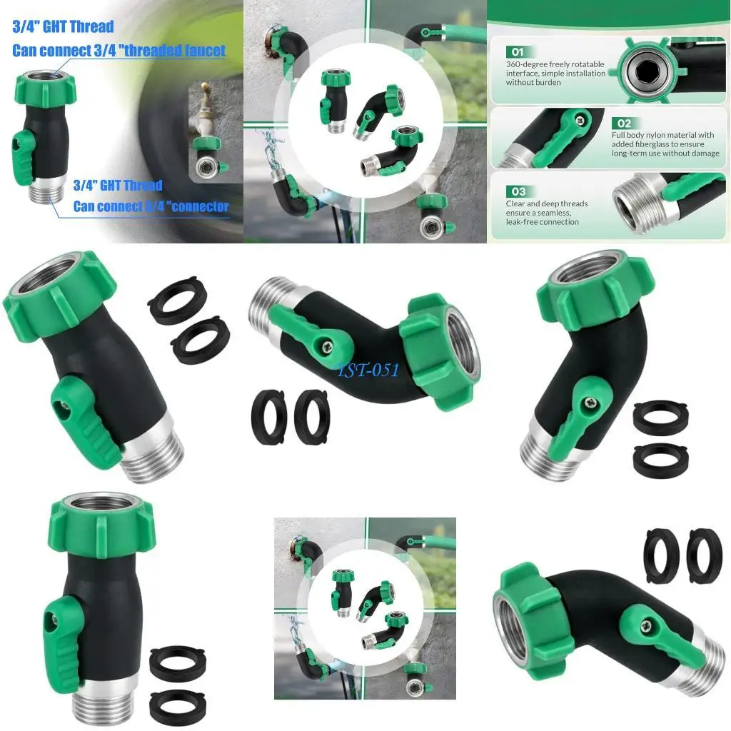 

E15A 3/4Inch Stainless Steel Threaded Valves Connector Leakproof Water Pipe Stop Valves Full Flows Garden Hose Ball Valves