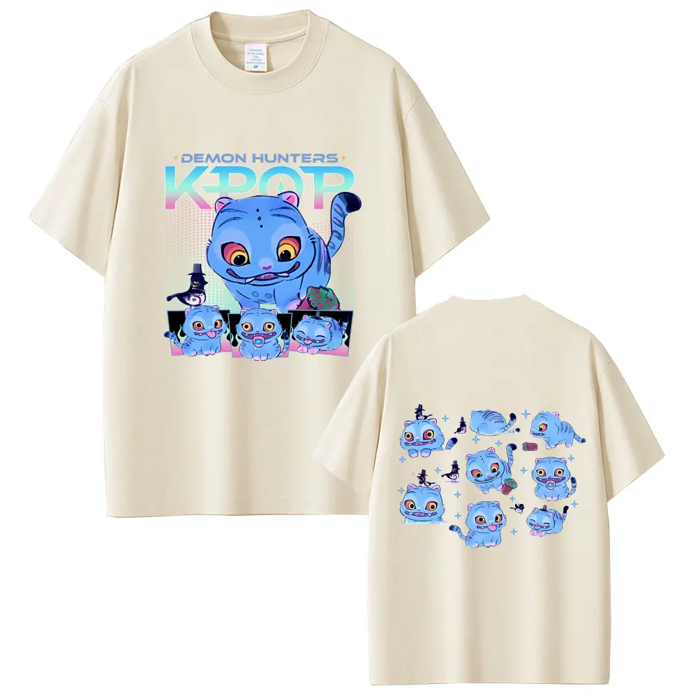 

Kpop Demon Hunters Tshirt Derpy Tiger Graphic T-shirt Men Women Cartoon Fashion Trend T-shirts Men's 100% Cotton T Shirts Tops