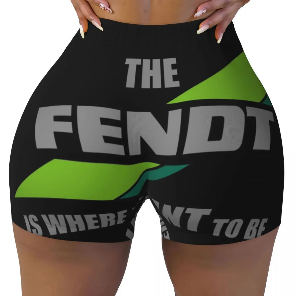 Custom Women's Fendt Tractor Workout Yoga Shorts Athletic Gym Running Volleyball Shorts