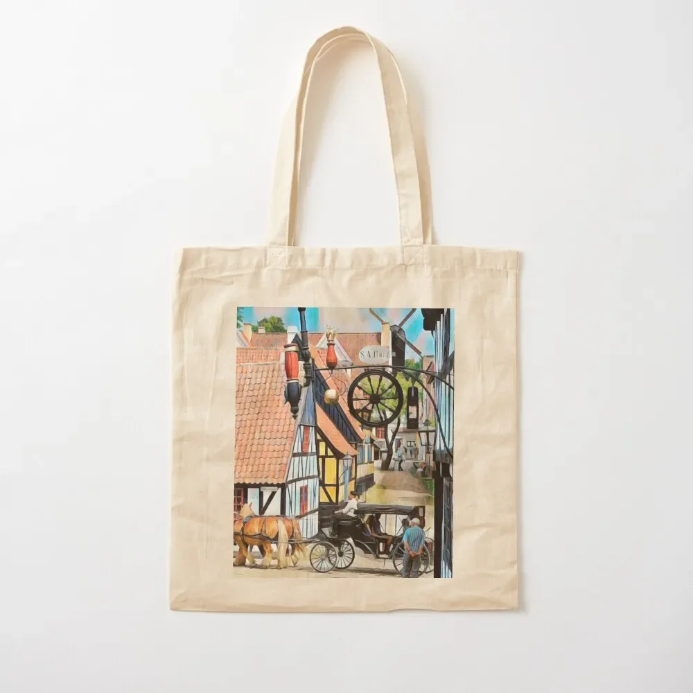 

Danish Village, Aarhus Tote Bag Customizable tote bag Eco bag custom canvas luxury women