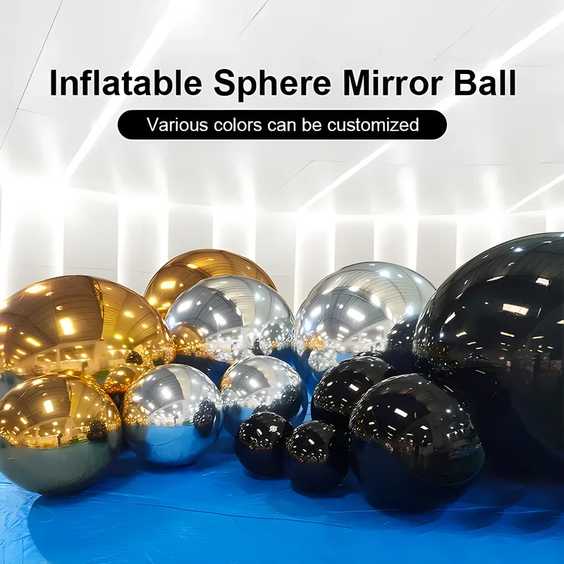 สีขาวสี Inflatable Mirror Ball Big Shinny ลูก PVC เครื่องประดับดิสโก้กระจกยักษ์บอลลูนสําหรับไนท์คลับปาร์ตี้ตกแต่ง