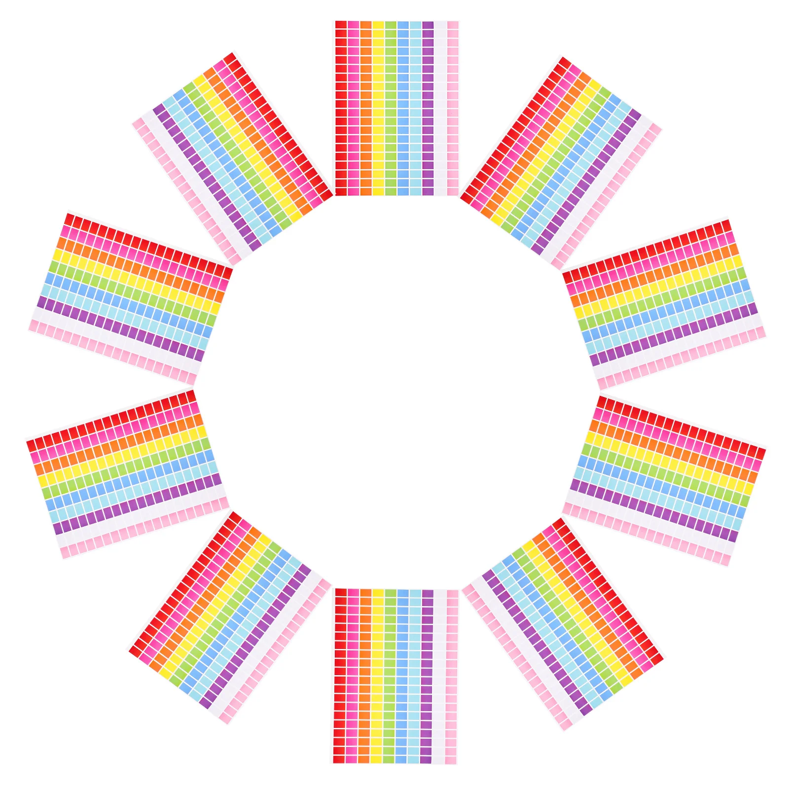 10 أوراق ملصقات ترميز ملونة ملصقات ملونة مستطيلة ذاتية اللصق لتنظيم صناديق الملفات والبرطمانات والحاويات #6