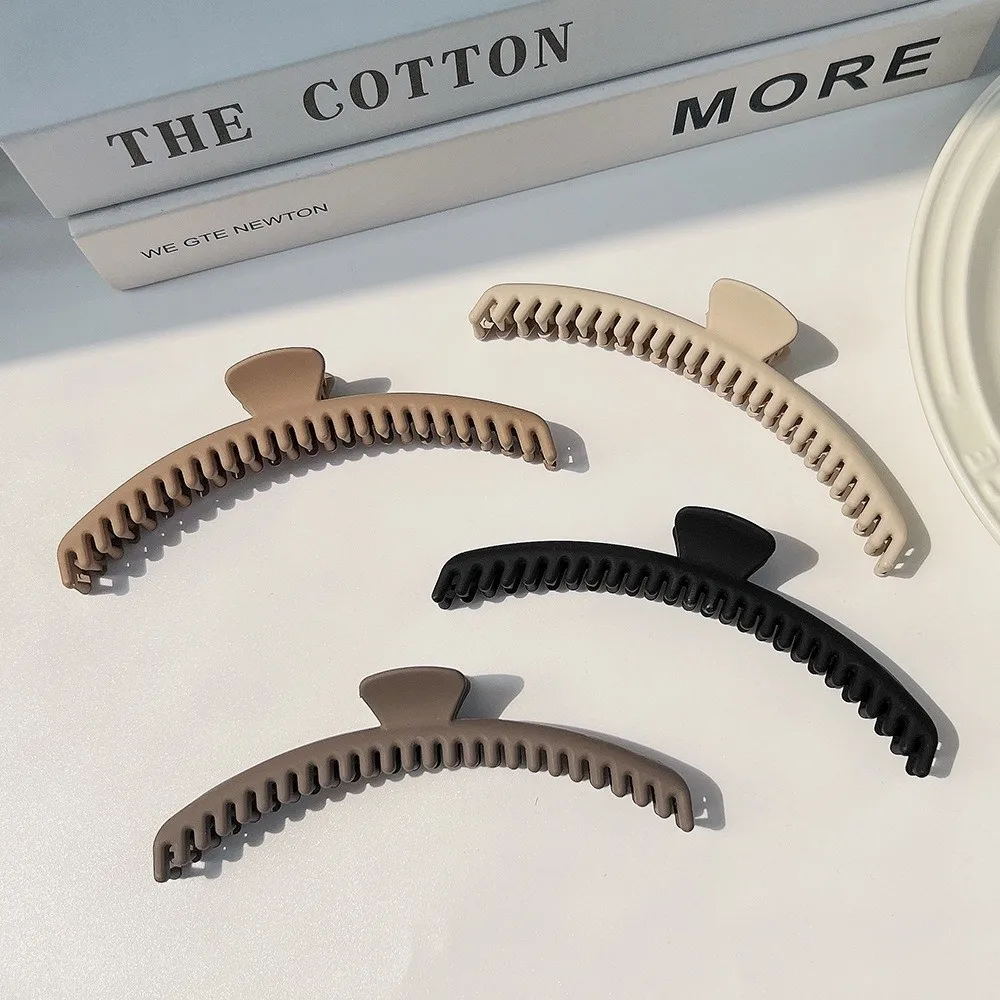 New Solid Color Hair Claw Clip Long And Slender Plastic Updo Hair Clip Dense Teeth Tight Claw Hair Jaw Clip For Women