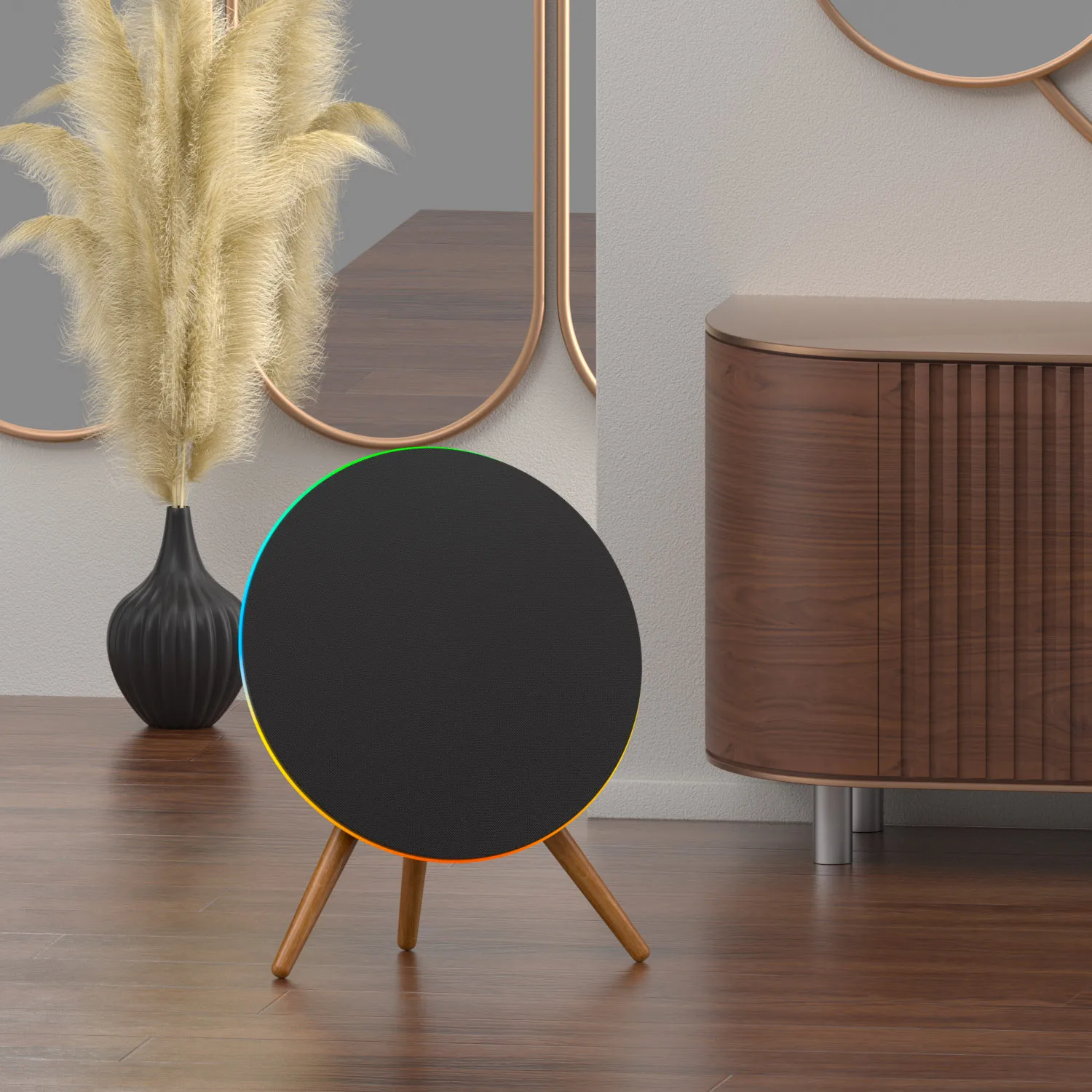 High-End Standing Floor Bluetooth Speaker LED Light OEM Logo High Sound Quality Immersive Sound Home Party&Outdoor Gathering