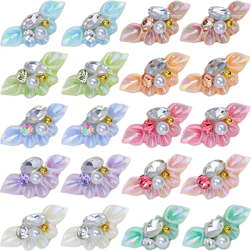 

27 шт., смола для ногтей, цветок, жемчуг, подвески, стразы, маникюр, украшения для дизайна ногтей, 3D аксессуары, принадлежности для маникюра, цветы