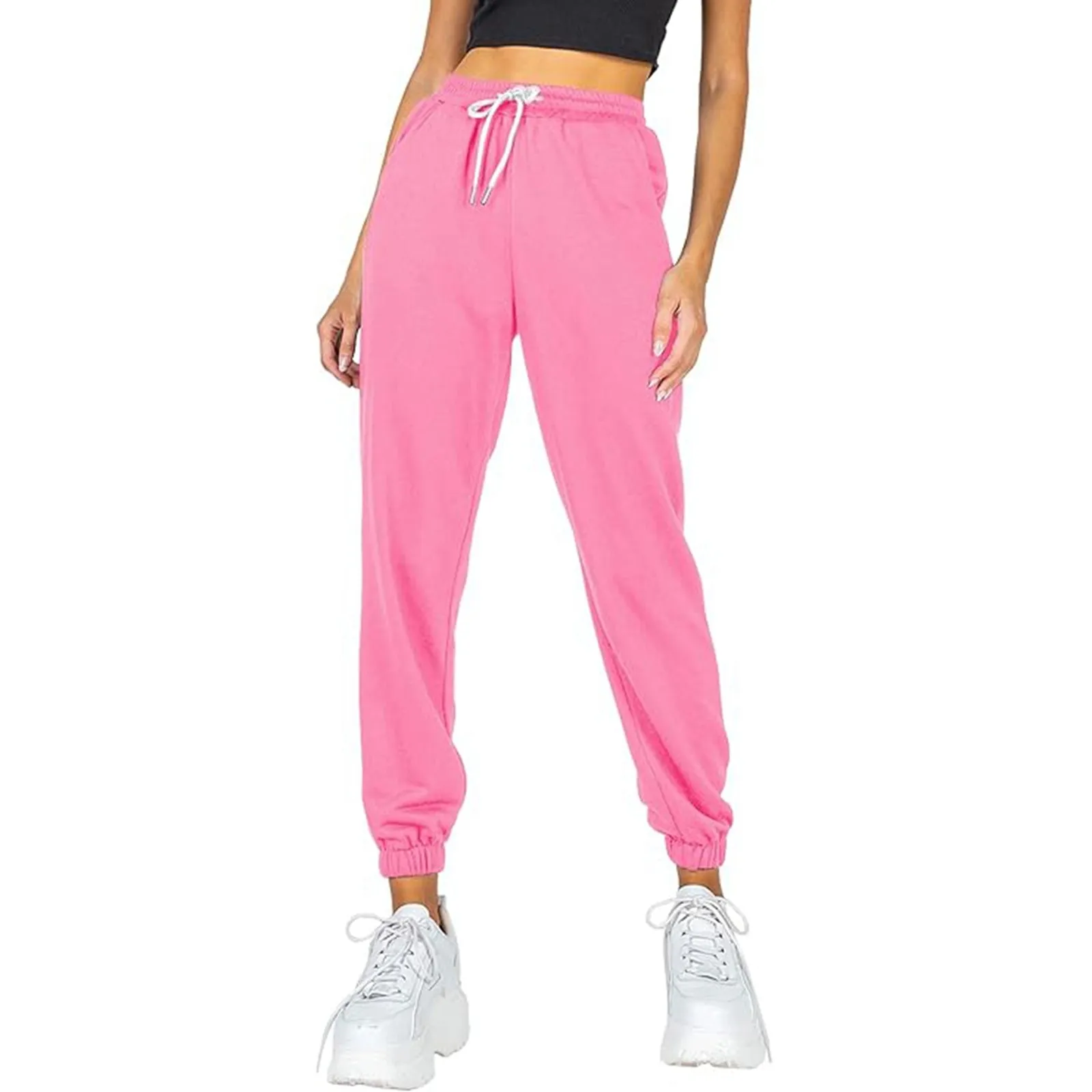 Women’S Fleece Lined Sweatpants Wide Straight Leg Pants Bottom Sweatpants Joggers Pants Female Workout High Waisted Yoga Pants