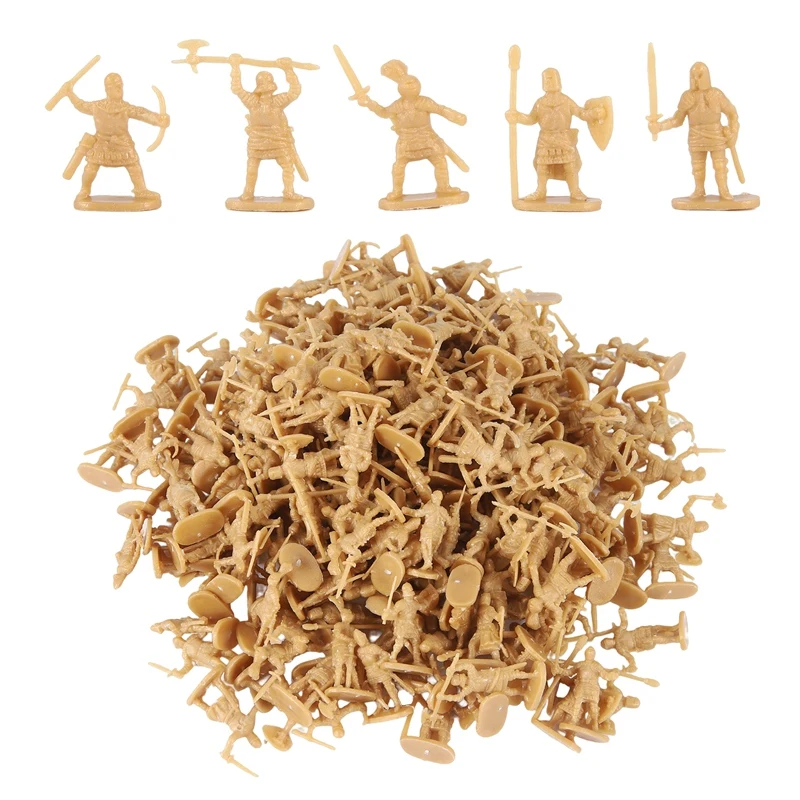 Figuras de soldado antiguo de plástico, soldados arcaicos de juguete, espadachín, figura de acción, Escena de guerra, juguetes de oro, 1:72, 200/Set