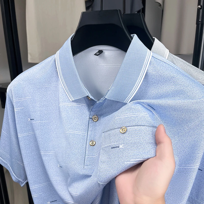 

Middle Aged Men's Short Sleeved T-shirt, Loose Fit for Middle-aged and Elderly People, Thin Upper Garment, Half Sleeved