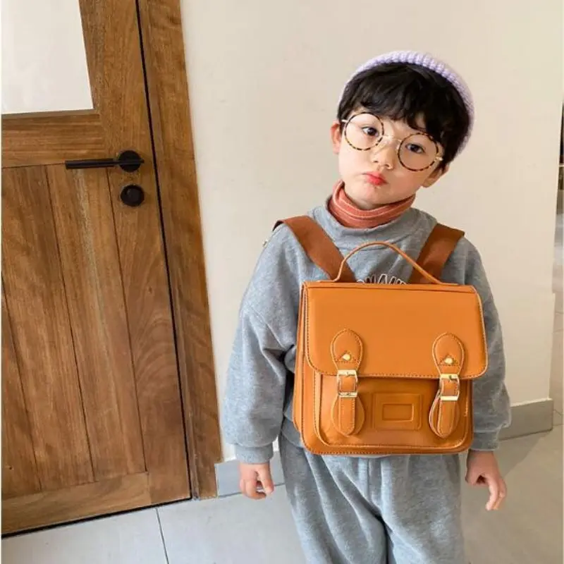 2024 New Academy Style Girls' School Bag Fashionable Boys' Mini Backpack Baby Kindergarten Snack PU Small Backpack