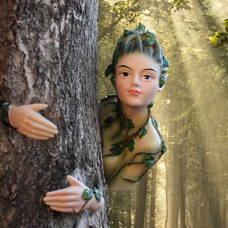 Enchanting Mystical Garden Resin Fairy Hanging Ornament Outdoor Tree Trellise Nymph Decoration for Yard and Home Garden Gift