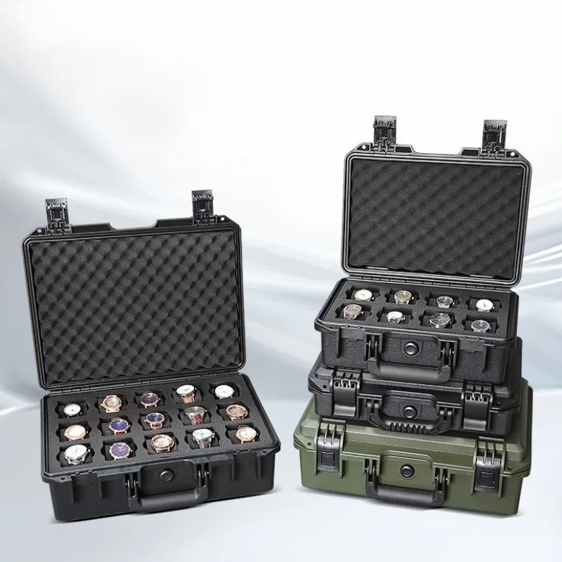 Portable Watch Storage Box Handheld Waterproof Watches Boxes Pre-Cut Sponge Safe Watches Travel Case Men's Wristwatch Organizer