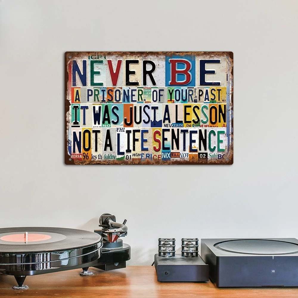 1pc 7.9*11.8 Inches Metal Sign Vintage Aluminum Sign, Don'T Let Your Past Hold You Captive. It Was Merely A Lesson
