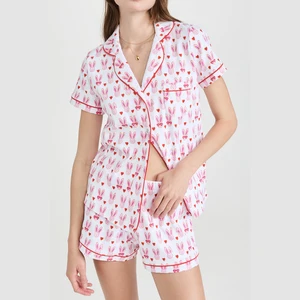 Conjunto de pijama de manga curta feminina, shorts de pijama do sono, conjuntos de pijamas, pijamas bonitos de coelho, macaco, correspondência formal, 2 peças 8 principais vendas fantasia macaco sexy - №4