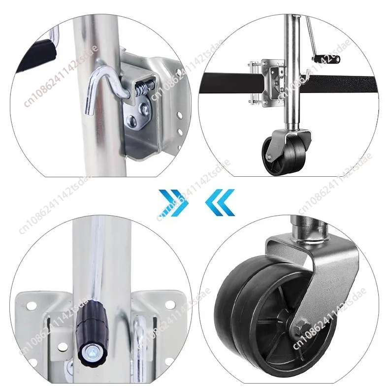 6 inch double wheel 1500 lb trailer jack rack knight casters trailer accessories yacht, RV jack