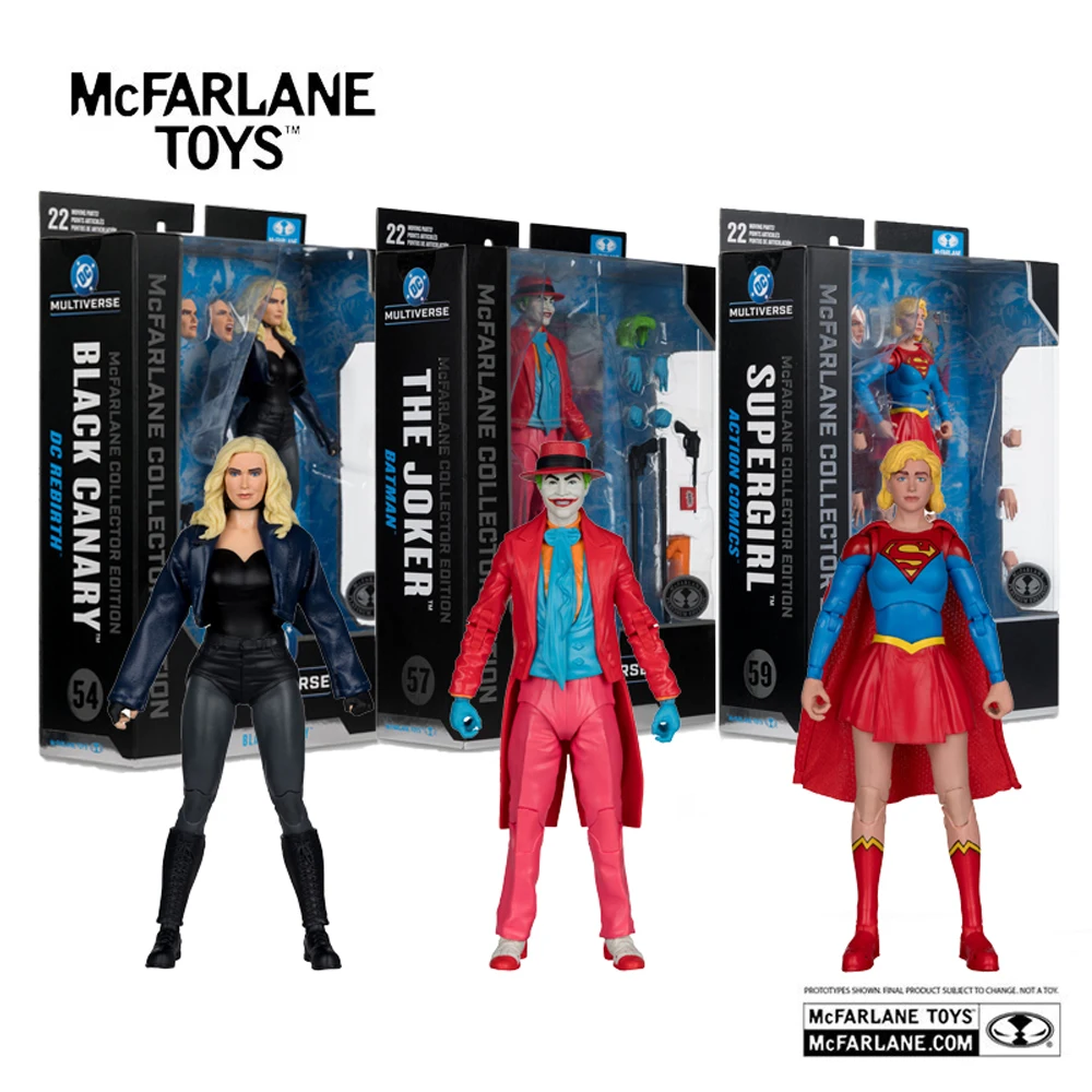 Коллекционное издание Mcfarlane Toys DC Multiverse: Джокер/Черная канарейка/Супергёрл, 7-дюймовая фигурка, модель Chase, набор для сборки куклы.